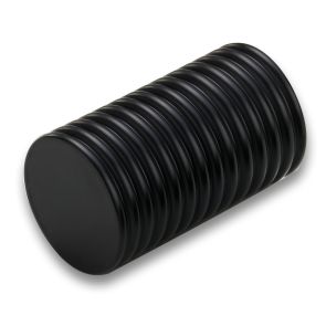 Aluminium Cylinder Pull - Black - Fluted