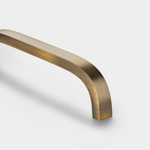 Brass Curved Cabinet Handles in Antique Gold
