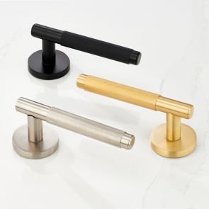 Brass Knurled Lever Door Handles