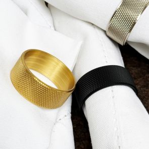 Brass Knurled Napkin Rings