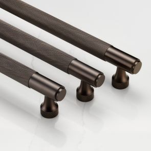 Brass Knurled Cabinet Handles in Bronze