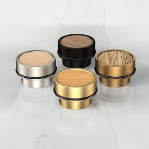 Brass & Wood Floor Mounted Door Stops in Silver, Gold, Black & Antique Gold