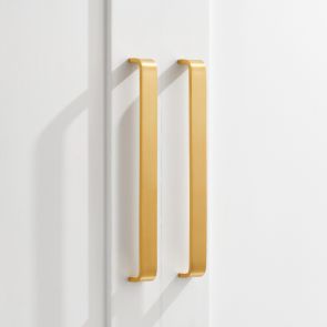 Wide Curved Brass Cabinet Door Handles