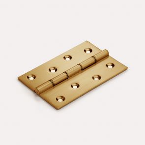 Brass Butt Hinge in Gold - Double Bronze Washered - 100mm x 67mm