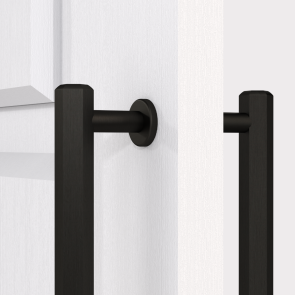 Brass Double Sided Cabinet Hexagonal Handles in Black