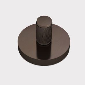 Brass Knurled Thumbturn Door Lock Set in Bronze