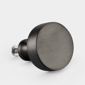 Gunmetal Grey round brass cabinet door knob. Available in 3 different shapes. Brushed finished. Modern & contemporary design