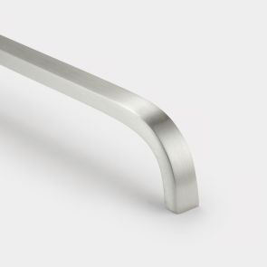 Brass Curved Cabinet Handles in Silver - 96mm