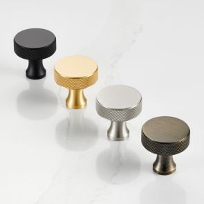 Brass Round Knurled Door Knobs