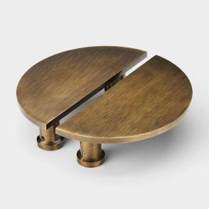 Large Solid Brass Half Moon Handles in Antique Gold