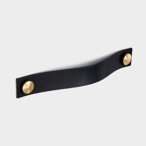 Leather Handle - Black - Hole Centre 160mm