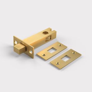 Brass Tubular Bathroom Deadbolt Latch in Satin Brass - 3