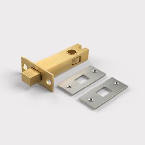 Brass Tubular Bathroom Deadbolt Latch in Satin Nickel - 3