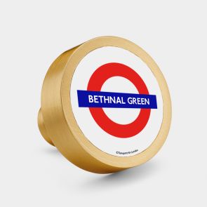Brass Official TFL London Tube Stop Round Door Knobs in Gold