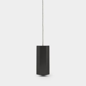 Brass Hexagon Pull Cord Light Switch in Black