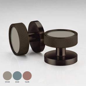 Brass & Gloss Knurled Mortice Door Knobs in Bronze