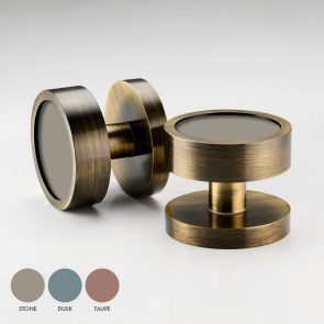 Brass & Gloss Mortice Door Knobs in Antique Gold