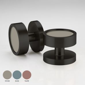 Brass & Gloss Mortice Door Knobs in Black