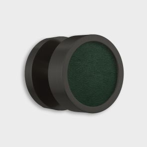 Mortice Door Knobs - Black - Green Leather
