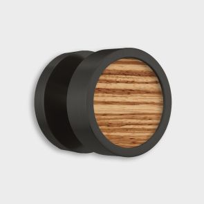 Brass &  Zebrano Wood Mortice Door Knob in Black