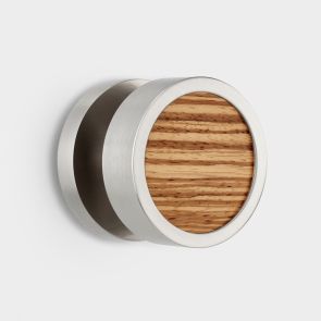 Brass & Zebrano Wood Mortice Door Knob in Silver