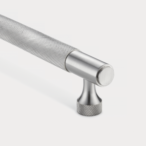 Brass Bar Handle - Silver - Hole Centre 224mm - Knurled