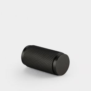 Brass Knurled Cylinder Pulls in Black
