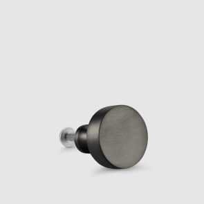 Small Brass Door Knob - Gunmetal Grey - Round