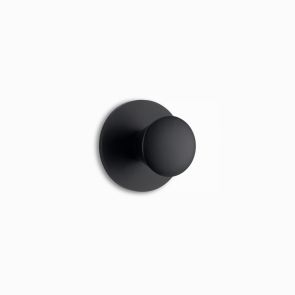Small Brass Door Knob - Black - Cone With Backplate