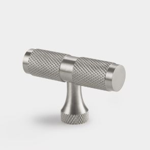 Brass Knurled T Bars in Silver