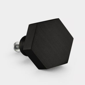 Solid Brass Hexagonal Door Knobs in Black