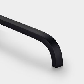 Brass Curved Cabinet Handles in Black