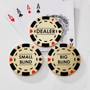 Brass Poker Dealer Chips in Gold