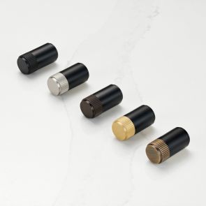 Brass Linear Cylinder Pulls in Black