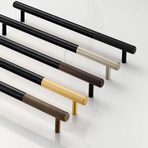 Brass Linear Cabinet Handles in Black