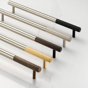 Brass Linear Cabinet Handles in Silver