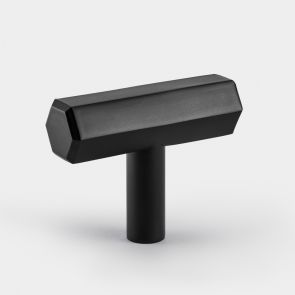 Solid Brass Hexagonal T Bar Handles - Black