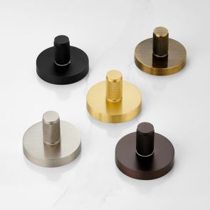 Solid Brass Lockable Knurled Thumbturn Set