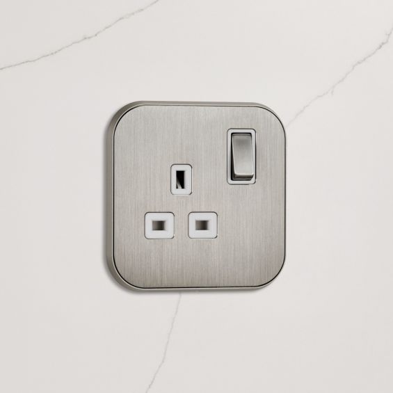 1G UK Plug Socket 13A in Silver Pushka Home