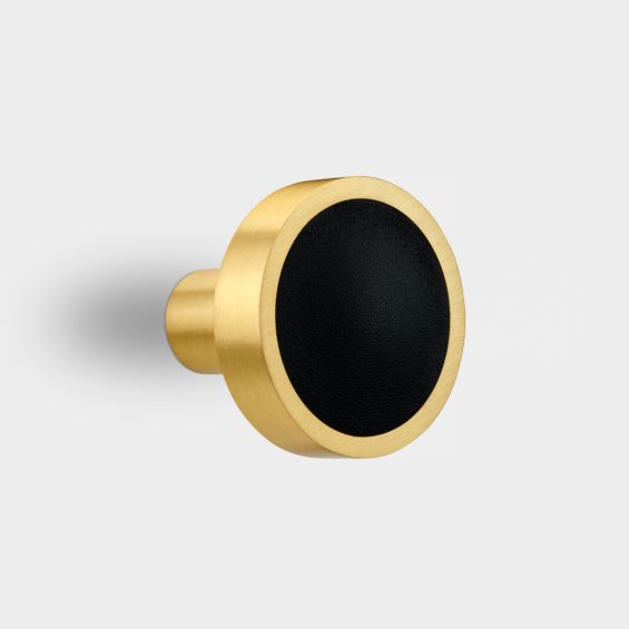 Brass Leather Coat Hook in Gold Pushka Home