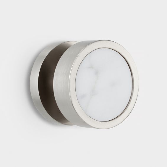 Brass White Terrazzo Mortice Door Knob in Silver Pushka Home