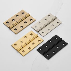 Solid Brass Butt Hinges - Double Bronze Washered - 100mm x 67mm