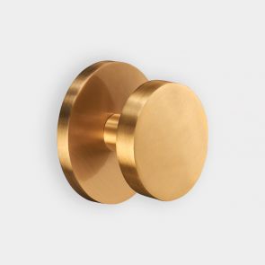 Brass Centre Door Knob - Gold - Round