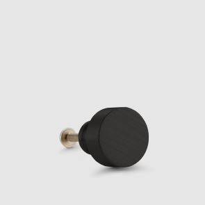 Small Brass Door Knob - Black - Round